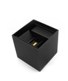6 stk. 6W CUBIC PRO væglampe - IP65, sort, sløjfbar, justerbar, firkantet, op/ned, inde / ude, inkl. lyskilde
