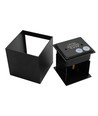 6 stk. 6W CUBIC PRO væglampe - IP65, sort, sløjfbar, justerbar, firkantet, op/ned, inde / ude, inkl. lyskilde