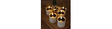 6-pak LED solcelle stearinlys - Ø5cm, 8cm høj, IP44 udendørs