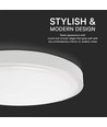 36W LED loftslampe - IP44, Ø35cm, Højde: 6,1cm, hvid kant