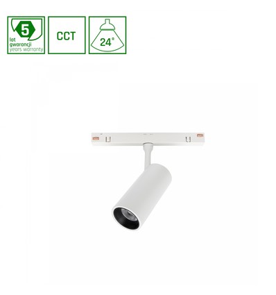 7W Shift Spot S/M skinnespot til 48V system - CCT, 48V, RA90, 24 grader, 5 års garanti