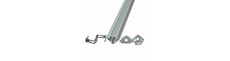 2000mm VT-7104 monteringssæt - med diffuser til LED-liste hjørne, sølv, 2 stk. pakke