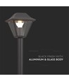 Klassisk pullertlampe E27 - mat sort, klarglas