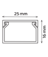 25x16 Kabelkanal - Hvid, 25x16mm, Længde 2m