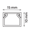 15x10 Kabelkanal med skruehuller - Hvid, 15x10mm, Længde 2m
