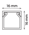 16x16 Kabelkanal med tape - Hvid, 16x16mm, Længde 2m