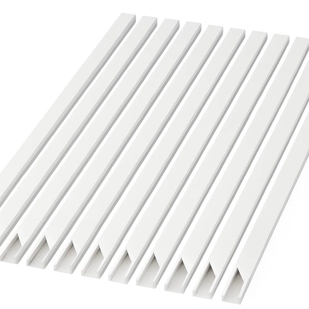 10 stk. 20x10 Kabelkanal med tape - Hvid, 20x10mm, Længde 2m