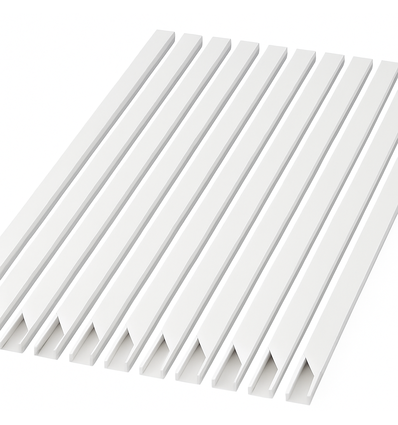 10 stk. 20x10 Kabelkanal med tape - Hvid, 20x10mm, Længde 2m