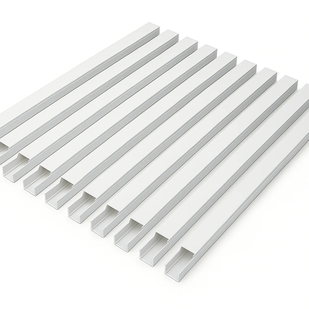 10 stk. 25x16 Kabelkanal med tape - Hvid, 25x16mm, Længde 2m
