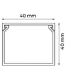 10 stk. 40x40 Kabelkanal med tape - Hvid, 40x40mm, Længde 2m