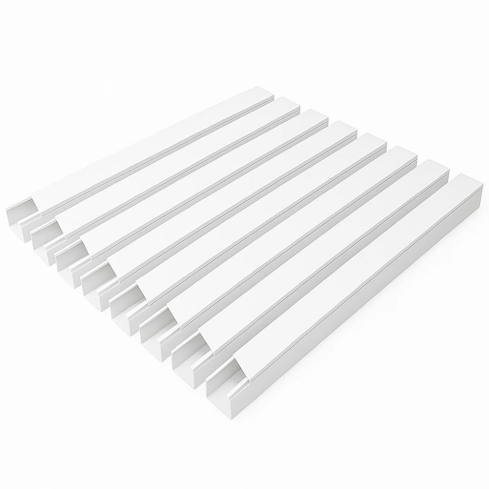 10 stk. 40x40 Kabelkanal med tape - Hvid, 40x40mm, Længde 2m