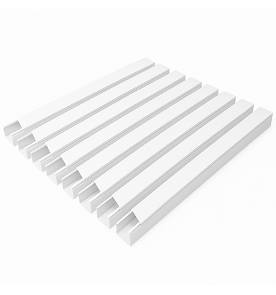 10 stk. 40x40 Kabelkanal med tape - Hvid, 40x40mm, Længde 2m