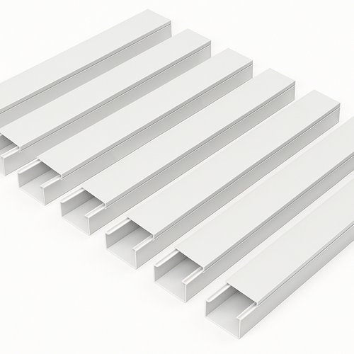 10 stk. 60x40 Kabelkanal med tape - Hvid, 60x40mm, Længde 2m
