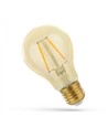 E27 4,9W LED pære - A60, Kultråd, rav farvet glas, ekstra varm