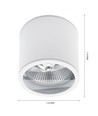 Loftlampe AR111, GU10 - IP44, hvid, aluminium, påbygning, uden lyskilde