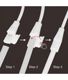 5 m. vandtæt HiCri slim COB strip - 230V, IP67, 296 LED, 10W/m, tape på bagsiden