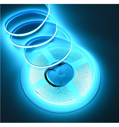10m 9W/m Turkis COB-LED strip - 24V DC, IP20, 320 LED/m