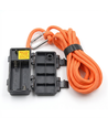 3m orange reb med lys - karabinhage, maks. 80 kg belastning