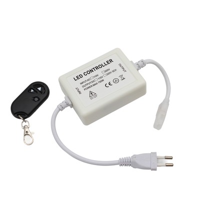 230V trådløs dæmper med fjernbetjening - Inkl. endeprop, til 230V (Slim COB), memory funktion, max 50 m