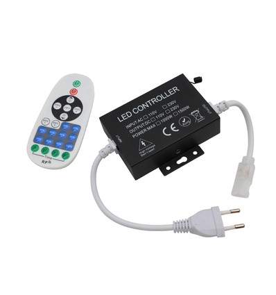 230V trådløs dæmper - Inkl. endeprop, til 230V (Slim COB), memory funktion, max 80 m