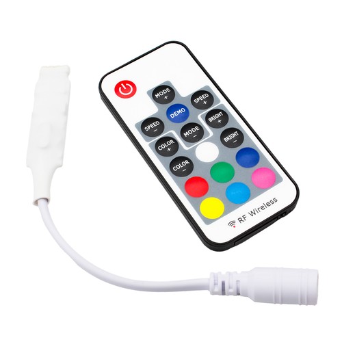 Mini RGB controller inkl. fjernbetjening - 12V (72W), 24V (144W)