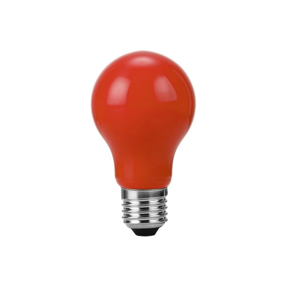 E27 1W LED filament pære - A60, Rød, Party Colour Premium