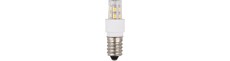 E14 1,7W LED rørpære, 10-30V - 5,2cm, 180lm, AC/DC, varm hvid, klar glas