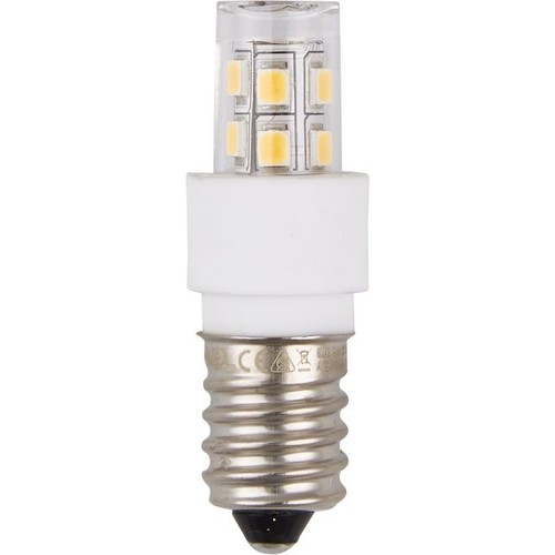 E14 1,7W LED rørpære, 10-30V - 5,2cm, 180lm, AC/DC, varm hvid, klar glas