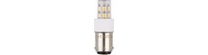 BA15d 2W LED rørpære, 10-30V - 4,7cm, 190lm, klar glas, 2700K