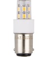 BA15d 2W LED rørpære, 10-30V - 4,7cm, 190lm, klar glas, 2700K