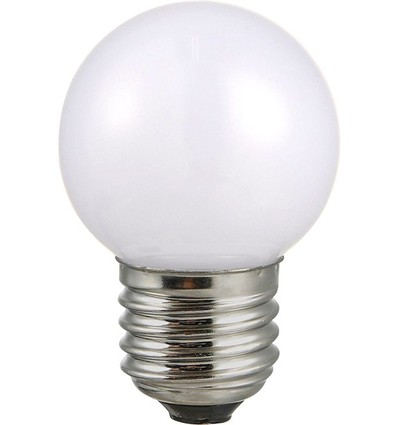 E27 2W LED kronepære - G45, 100lm, opal glas, 3000K