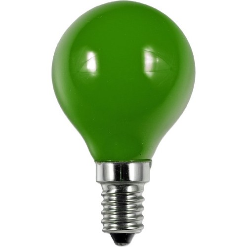 E14 1W LED kronepære - G45, Grøn, Party Colour Premium