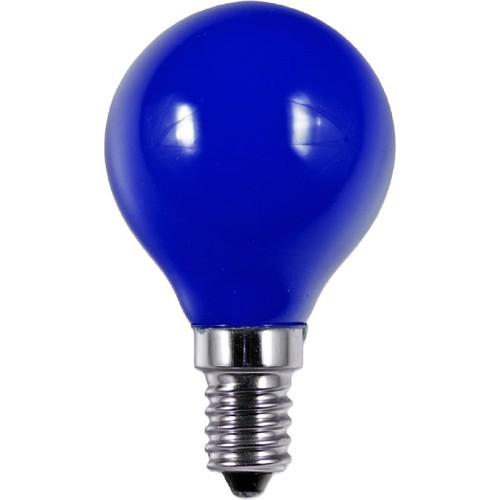 E14 1W LED kronepære - G45, Blå, Party Colour Premium