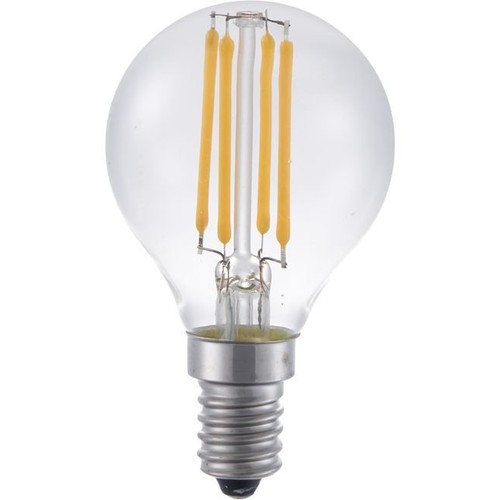 E14 4W dæmpbar LED kronepære - G45, filament, 2200K, klar glas