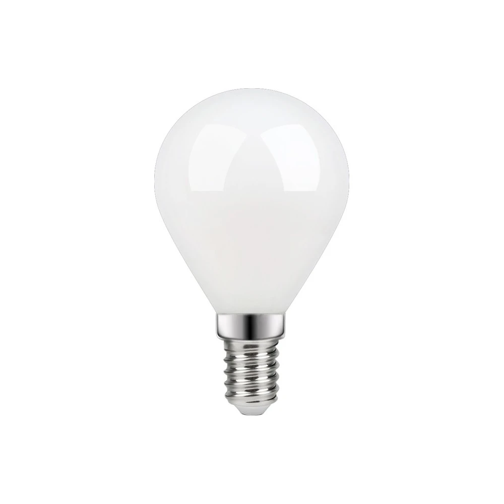 E14 4W dæmpbar LED kronepære - G45, filament, mat glas, 470lm, 2700K - Dæmpbar : Dæmpbar, Kulør : Varm