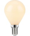 E14 4W dæmpbar LED kronepære - G45, filament, mat glas, 470lm, 2700K