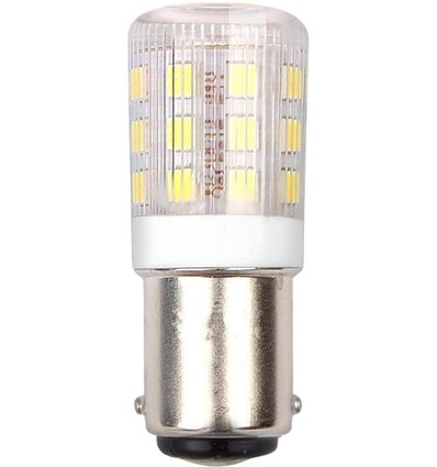 BA15d 3W LED rørpære, 10-24V - 4,5cm, 250lm, 3000K, klar glas