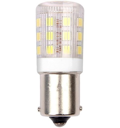 BA15s 3W LED rørpære, 4,5cm - 250lm, klar glas, 3000K