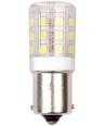 BA15s 3W LED rørpære, 10-24V - 4,5cm, 250lm, klar glas, varm hvid