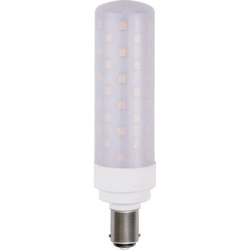 BA15d 11,3cm / 10W dæmpbar LED rørpære - 1050lm, opal glas, varm hvid