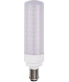 BA15d 11,3cm / 10W dæmpbar LED rørpære - 1050lm, opal glas, varm hvid