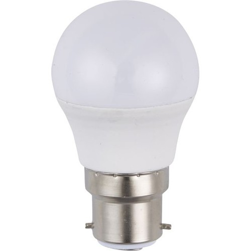 B22d 3W LED kronepære, 12-60V - G45, opal glas, 3000K