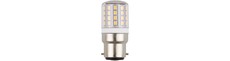 6cm / 3W Ba22d LED rør - 400lm, 3000K, klar glas