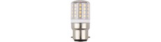 BA22d 4,5W LED rør, 24-30V - 5,8cm, 550lm, 3000K, klart glas, AC/DC