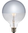 E27 4W dæmpbar LED globepære - G125, topforsølvet, filament, 2500K, sølv spejlglas
