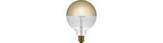E27 4W dæmpbar LED kronepære - G125, Globe Top Mirror, guld, 2500K, filament