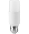 E27 5W LED Stick pære, 95-265V - 10,8cm, 640lm, opal glas, AC/DC