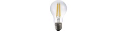 E27 7W LED filamentpære med lyssensor - A60, 810lm, klart glas, 2700K