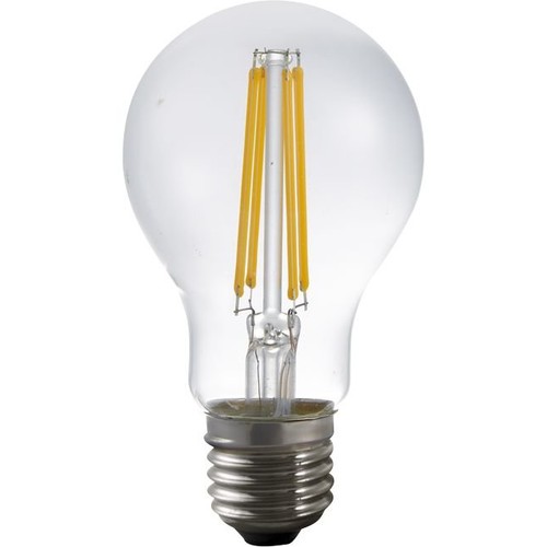 E27 7W LED filamentpære med lyssensor - A60, 810lm, klart glas, 2700K