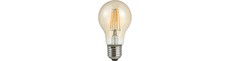 E27 4W LED filamentpære med lyssensor - A60, 430lm, 2500K, guld glas